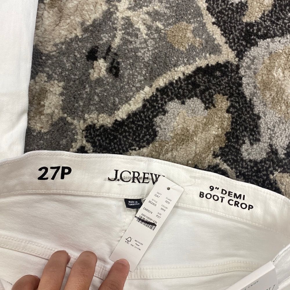 J. Crew Petite 9" demi-boot crop jean in white wash* - Picture 6 of 10